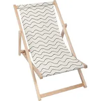 Dreamroots Liegestuhl klappbar Holz, Buchenholz bis zu 130 kg, Sonnenliege klappbar mit 3-stufiger Neigungsregulierung der Rückenlehne, Wavy
