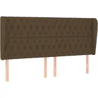 Syfax Kopfteil mit Ohren Dunkelbraun 183x23x118/128 cm Stoff
