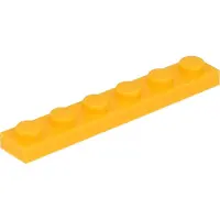 LEGO 1x6 Platte 3666 - 50 Stück Helles Hellorange