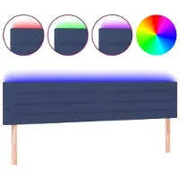 Syfax LED Kopfteil Blau 160x5x78/88 cm Stoff