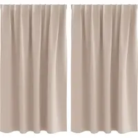 vidaXL Verdunkelungs-Vorhänge mit Ringen 2 pcs Taupe 140 x 140 cm
