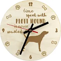 Art-Dog Plott Hound - Uhr mit Hund, Holzuhr mit Gravur, personalisierte Uhr von