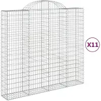 vidaXL Gabionen mit Hochbogen 11Stk. 200x50x180/200cm Verzinktes Eisen