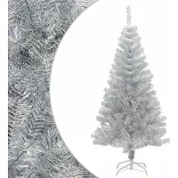 Syfax Künstlicher Weihnachtsbaum mit Ständer Silber 120 cm PET