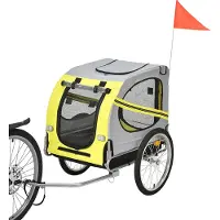 JEOBEST Hundeanhänger Fahrradanhänger Hundetransporter Transportanhänger für Hunde Hundefahrradanhänger Gelb 130x73x90cm