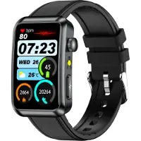 INF TK77 Smartwatch: EKG, Herzfrequenz & Gesundheitsüberwachung, 2 Stück Schwarz