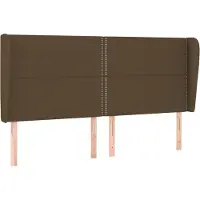 Syfax Kopfteil mit Ohren Dunkelbraun 183x23x118/128 cm Stoff