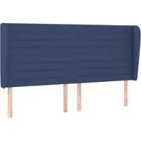 Syfax Kopfteil mit Ohren Blau 203x23x118/128 cm Stoff