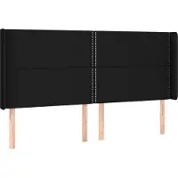 Syfax Kopfteil mit Ohren Schwarz 203x16x118/128 cm Stoff