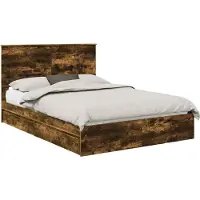 Syfax Aufbewahrungsbett Geräucherte Eiche 160 x 200 cm Holzwerkstoff