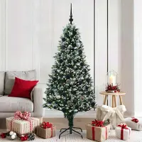 vidaXL Eleganten-Stil Künstlicher Weihnachtsbaum mit 300 LEDs mit Ständer Grün 180 cm DE2338554