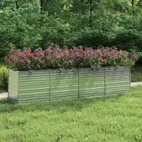 vidaXL "2026 Promotion" Garten-Hochbeet - Pflanzkasten - 320x80x77 cm - Verzinkter Stahl Silber - Beete CC9586
