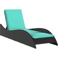 DKD Home Decor Sonnenliege mit Kissen Schwarz 60x205x73 cm Poly Rattan
