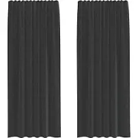 vidaXL Voile Vorhänge mit Stangentaschen 2 Stk. Schwarz