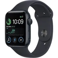 Apple Watch SE 2022 Sportarmband S/M 44 mm Aluminium GPS Smartwatch mitternacht/mitternacht US-Ware