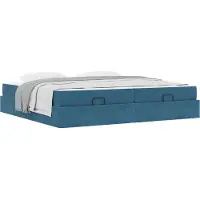 Syfax Bettgestell mit Matratze mit Matratze 2 pcs Blau Samt