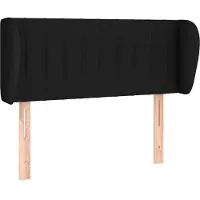Syfax Kopfteil mit Ohren Schwarz 83x23x78/88 cm Stoff