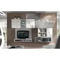 AEA rtv Wohnwand Vitrine Sideboard Schrank Wand Moderne tv Holz Garnitur Set Möbel