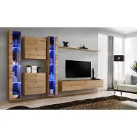 Xl Moebel Gmbh Braun Wohnwand Modern Hänge Vitrine Hänge Schrank Luxus Einrichtung Wand Set