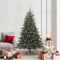vidaXL "Schlussverkauf" Künstlicher Weihnachtsbaum - Tannenbaum - Kunstbaum moderne - mit 300 LEDs mit Ständer Grün 180 cm C12926