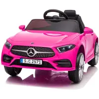 FCH Elektroauto Kinderauto Mercedes-Benz CLS 350, Kinder-Elektroauto mit Fernbedienung ,12V,90*60*40cm,Rosa