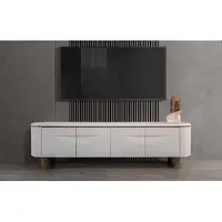 AEA TV Ständer stilvoll RTV Lowboard Wohnwand Sideboard Weiß Holz Modern Design