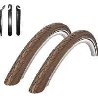 Schwalbe 2 x Road Cruiser Fahrradreifen 28 x 1,75 (47-622) Coffee/Reflex inkl. Reifenheber