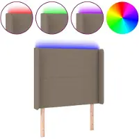 Syfax LED Kopfteil Taupe 93x16x118/128 cm Stoff