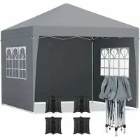OEM 3x3m Outdoor Gazebo, UV-Schutz, höhenverstellbares Zelt für Veranstaltungen, Dunkelgrau