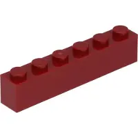 LEGO 100 Stück 3009 Stein Brick 1x6 Part Basic Steine 100 Dunkelrot