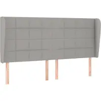 Syfax Kopfteil mit Ohren Hellgrau 183x23x118/128 cm Stoff