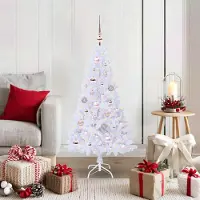 vidaXL "Schlussverkauf" Künstlicher Weihnachtsbaum(1 pc) - Kunstbaum/Tannenbaum - Weiß 120 cm PVC und Stahl C8093