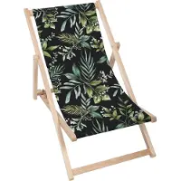 Dreamroots Liegestuhl klappbar Holz, bis zu 130 kg, Sonnenliege klappbar mit 3-stufiger Neigungsregulierung der Rückenlehne, Watercolor Elegant Floral