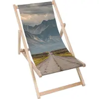 Dreamroots Liegestuhl klappbar Holz, Buchenholz bis zu 130 kg, Sonnenliege klappbar mit 3-stufiger Neigungsregulierung der Rückenlehne, Long Road