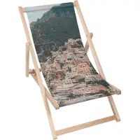Dreamroots Liegestuhl klappbar Holz, Buchenholz bis zu 130 kg, Sonnenliege klappbar mit 3-stufiger Neigungsregulierung der Rückenlehne, Amalfi