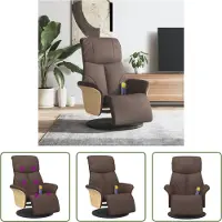 The Living Store Massagesessel mit Fußteil Braun Kunstleder