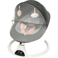 StarTech.com Babyschaukel - Elektrische Wippe - 5 Stufen - Timer 8/15/30 Min - Fernbedienung 5 m - Bis 12 kg - EU‑Stecker 6V 1A - Grau