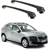 TURTLE DACHTRÄGER AIR-1 SKODA KAMIQ ALL 2019 - 2024 (Raised Rails) , Schwarz