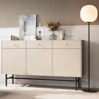 Beautysofa | Kommode DALIA mit 3 Schubladen und 3 Türen, Stilvoller Stauraum für Wohnzimmer, Schlafzimmer & Büro, Kaschmir