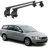 Menabo Dachträger Grundtäger für Volvo V50 2007-2012 FL 50kg Stahl Schwarz 2 tlg