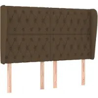 Syfax Kopfteil mit Ohren Dunkelbraun 163x23x118/128 cm Stoff