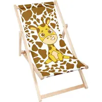 Dreamroots Liegestuhl Holz, Buchenholz bis zu 130 kg, Sonnenliege klappbar mit 3-stufiger Neigungsregulierung der Rückenlehne, Giraffina