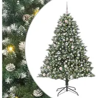 vidaXL "Schlussverkauf" Künstlicher Weihnachtsbaum(1 pc) - Kunstbaum/Tannenbaum - mit 300 LEDs mit Ständer Grün 180 cm C7354