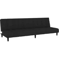 Syfax Schlafsofa 2-Sitzer Schwarz Samt
