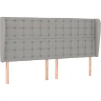 Syfax Kopfteil mit Ohren Hellgrau 163x23x118/128 cm Stoff