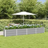 vidaXL "Schlussverkauf" Pflanzkübel im Garten - 1 pc - Blumenbeet/Gartenbeet - Hellgrau 320x40x45 cm Stahl C13528