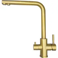 OEM Gefilterter Küchenwasserhahn, Edelstahl, mit zwei Griffen, SSD Gold