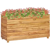 Syfax Hochbeet 100x40x55 cm Teak Altholz und Stahl