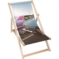 Dreamroots Liegestuhl klappbar Holz, Buchenholz bis zu 130 kg, Sonnenliege klappbar mit 3-stufiger Neigungsregulierung der Rückenlehne, Pink Car