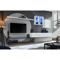AEA Komplette Wohnwand Designer Luxus Wohnzimmermöbel Weiß TV-Ständer Sideboard